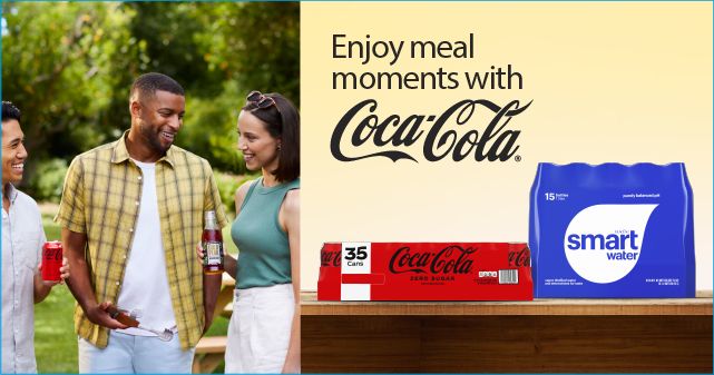 Enjoy meal moments with Coca Cola.