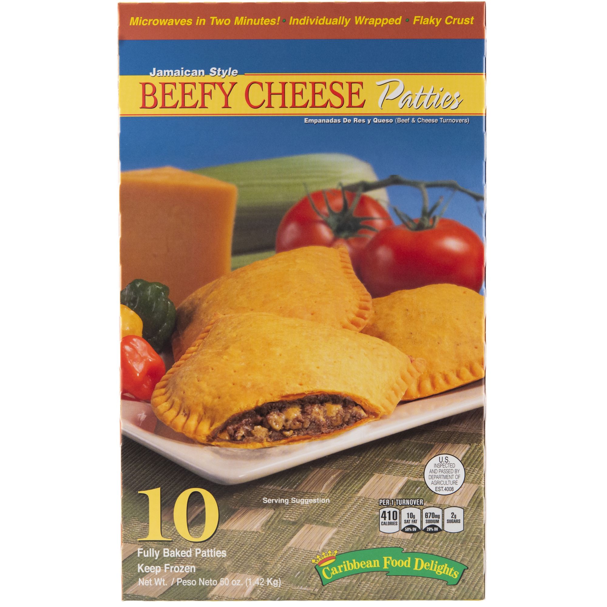 Jamaican Style Spicy Beef Patties, 12/2 Packs Baked