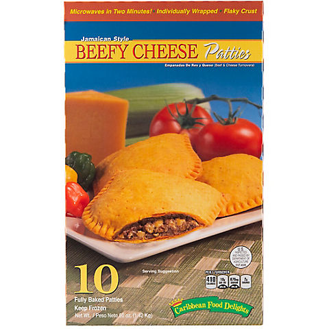 Caribbean Food Delights Jamaican Style Beefy Cheese Patties, 10 ct.