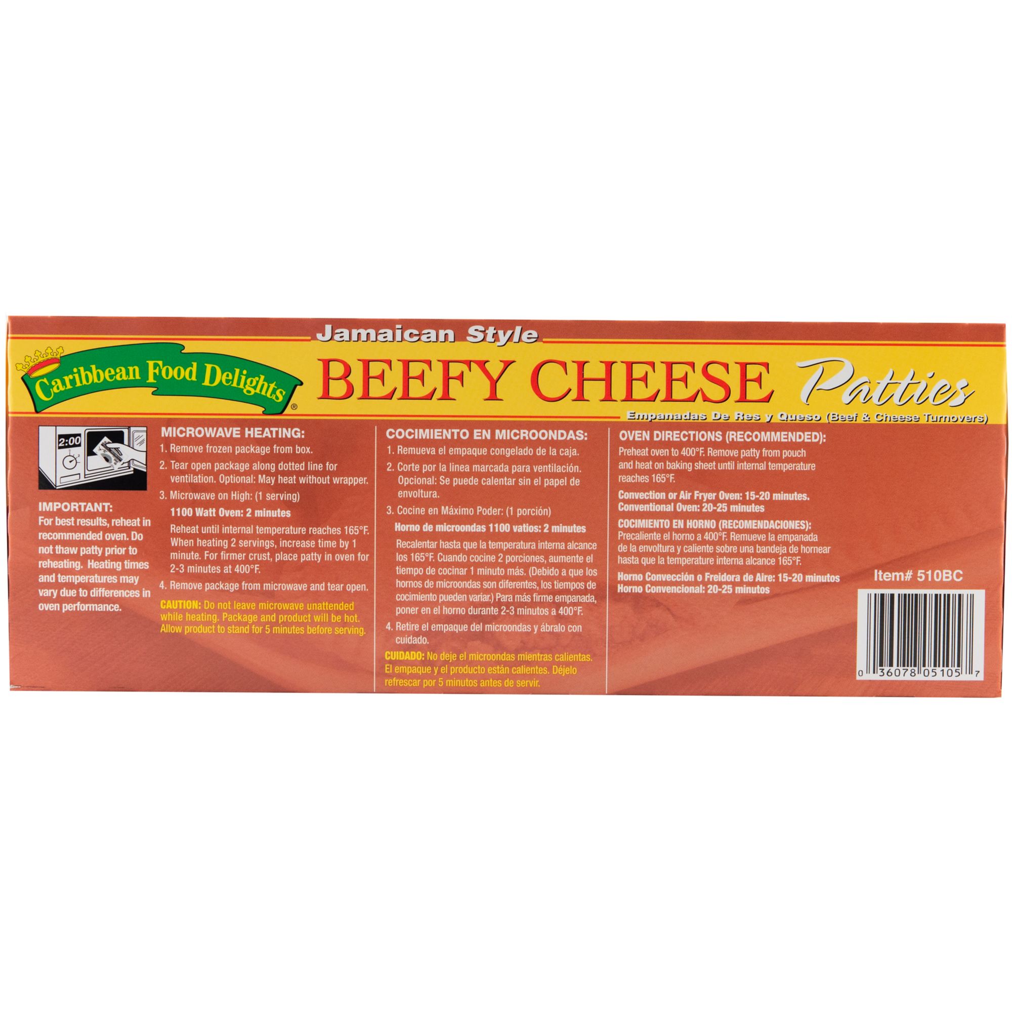 Jamaican Style Beefy Cheese Patties, 12/2 Packs Baked