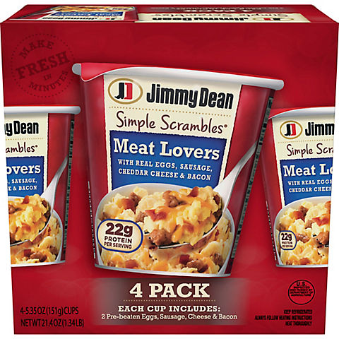 Jimmy Dean Meat Lovers Simple Scrambles, 4 pk./5.35 oz.