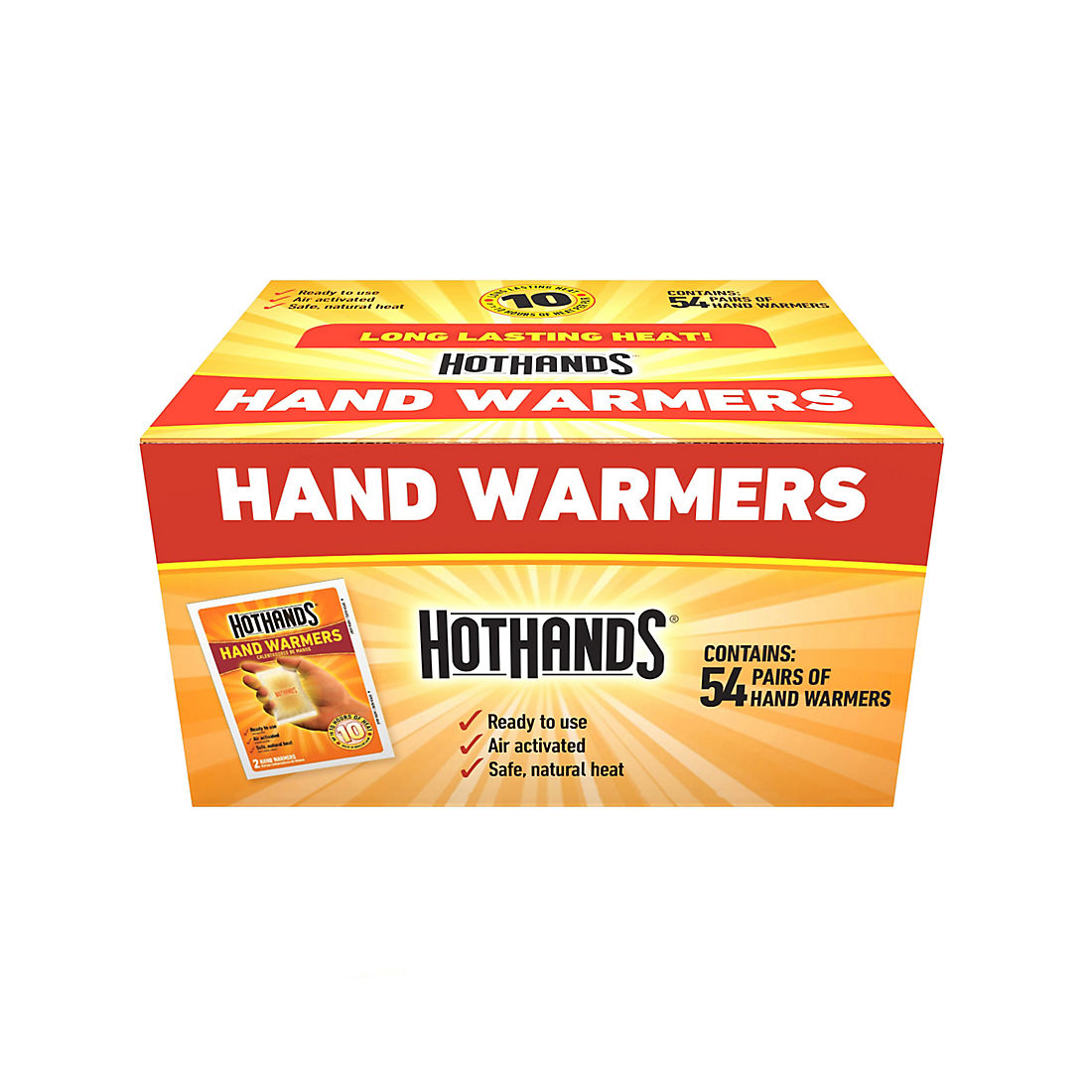 2 Pairs HotHands Hand & Body Warmer up to 10 Hours Safe Max Heat Warmers 