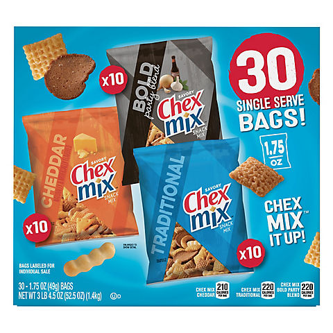 Chex Mix Classics Snack Mix, 30 ct.