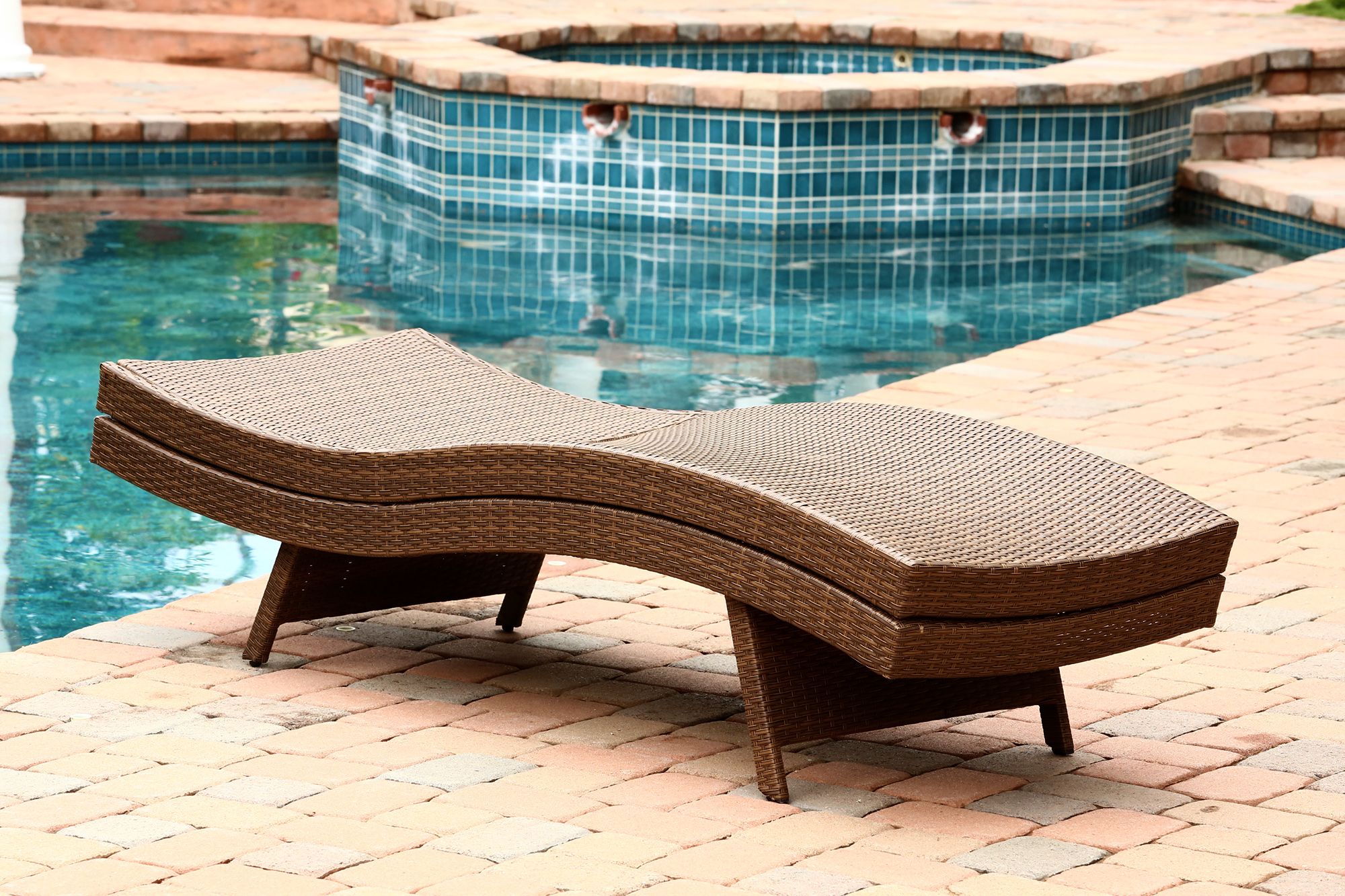 Abbyson Living Alesso Outdoor Chaise Lounges 2 pk. Brown