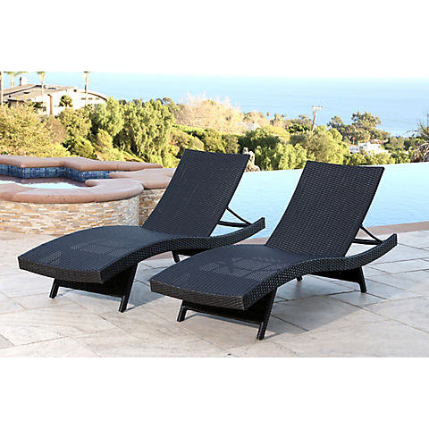 Abbyson Living Alesso Outdoor Chaise Lounges, 2 pk. - Black