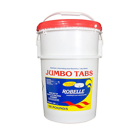 Robelle 3" Jumbo Chlorine Tabs, 50 lbs.