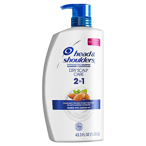 Head & Shoulders 2-in-1 Dry Scalp Care with Almond Oil Anti-Dandruff Shampoo and Conditioner, 43.3 fl. oz.