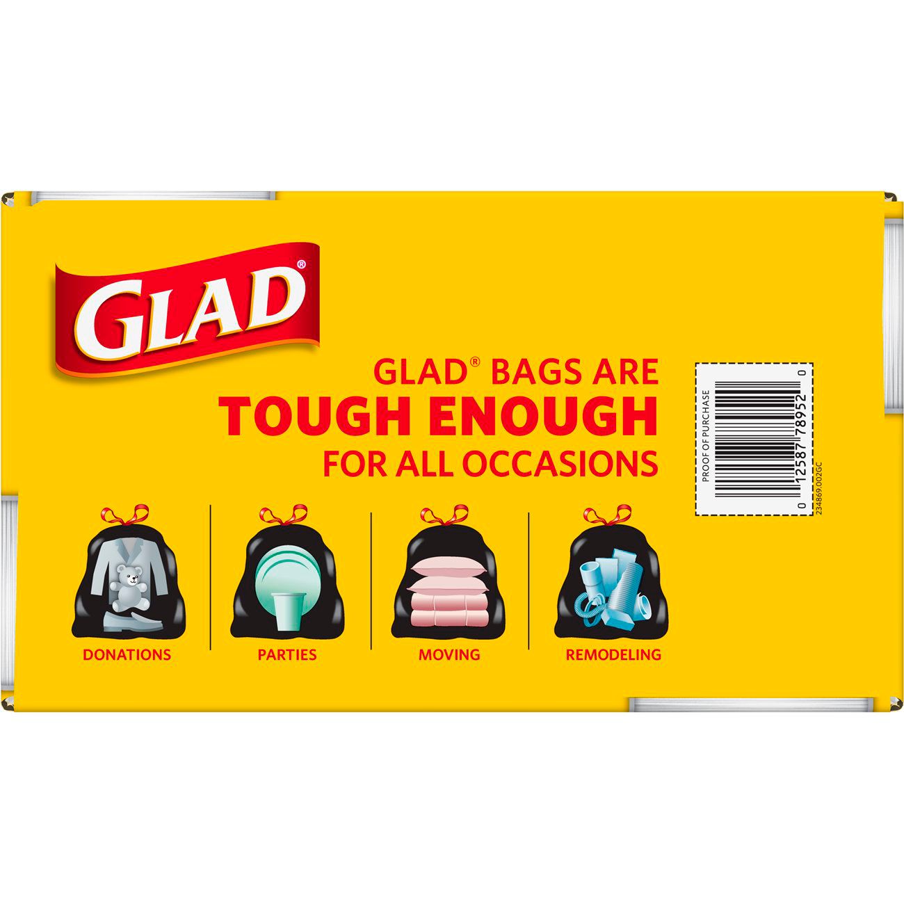 Glad 70359 Trash Bag, 30 Gallon Capacity, Black: Trash Bags 20 to 30 Gallon  Trash Bags (012587703595-1)