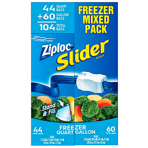 Ziploc Slider Freezer Bags Mixed Pack, 104 ct.