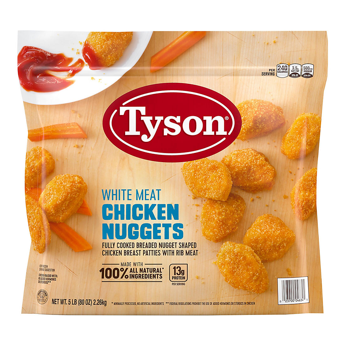 Tyson Frozen All Natural White Meat Chicken Nuggets 5 Lbs Bjs Wholesale Club