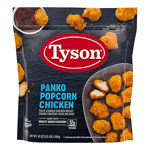 Tyson Frozen All Natural Panko Breaded Popcorn Chicken, 3.5 lbs.