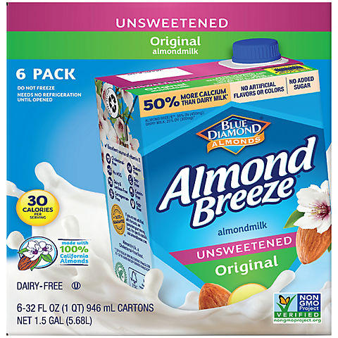 Almond Breeze Unsweetened Original Almond Milk, 6 pk./32 fl. oz.