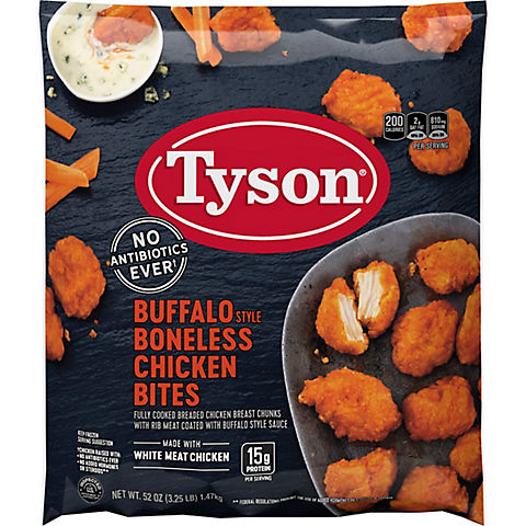 Tyson Frozen Buffalo Style Boneless Chicken Bites, 3.25 lbs.