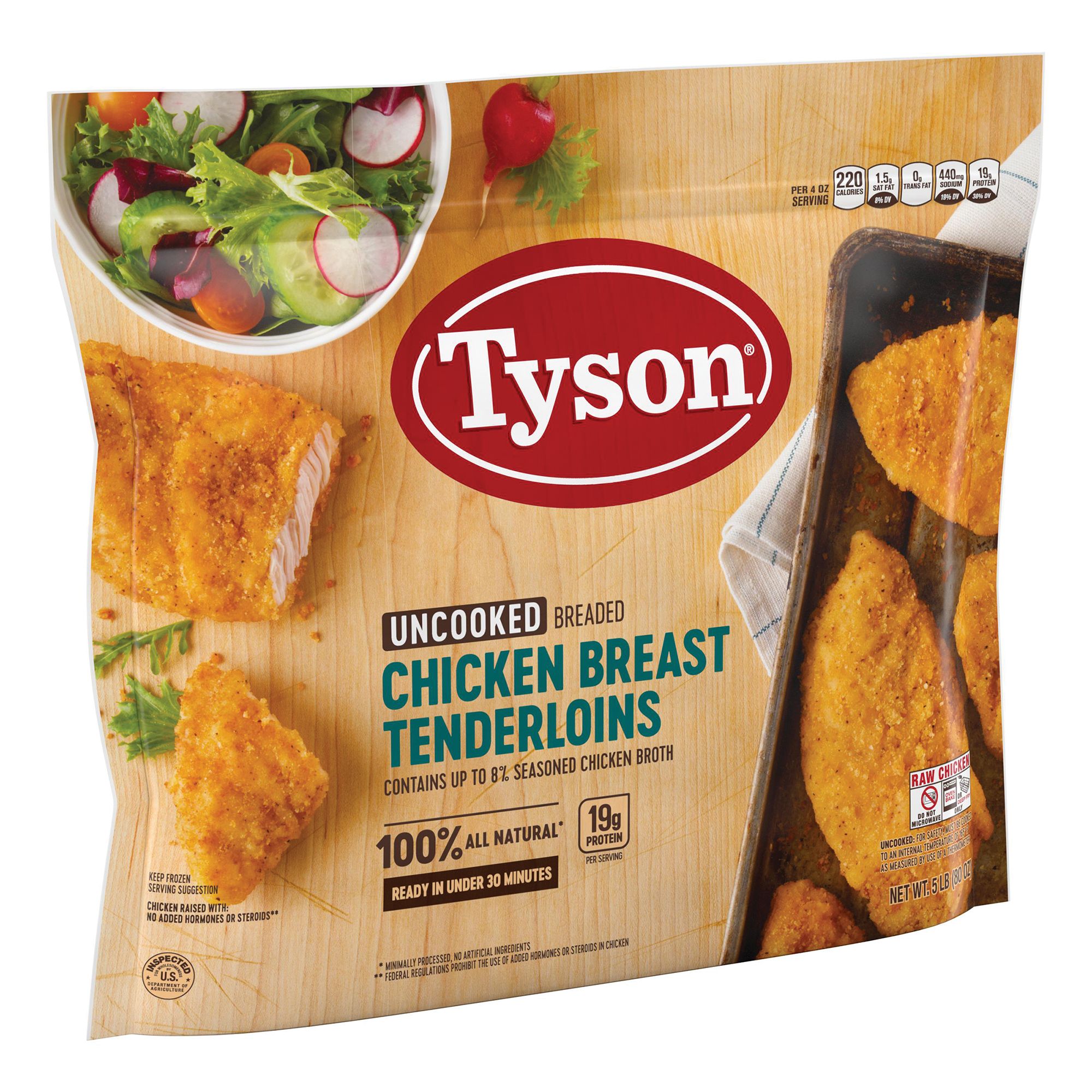 Tyson Frozen All Natural Uncooked Breaded Chicken Breast Tenderloins Bjs Wholesale Club