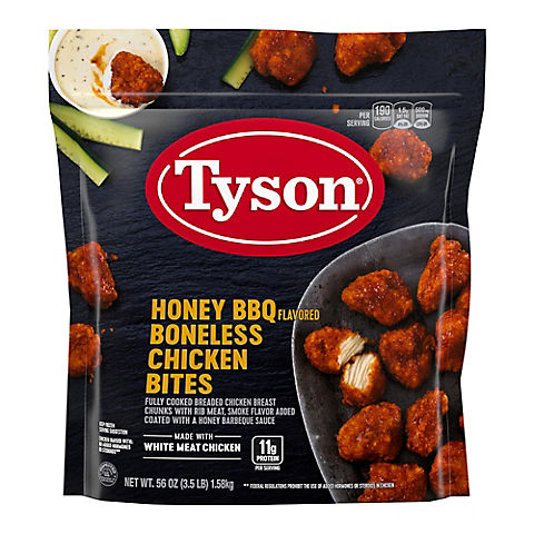 Tyson Frozen Boneless Chicken Bites, Honey BBQ, 3.5 lbs.