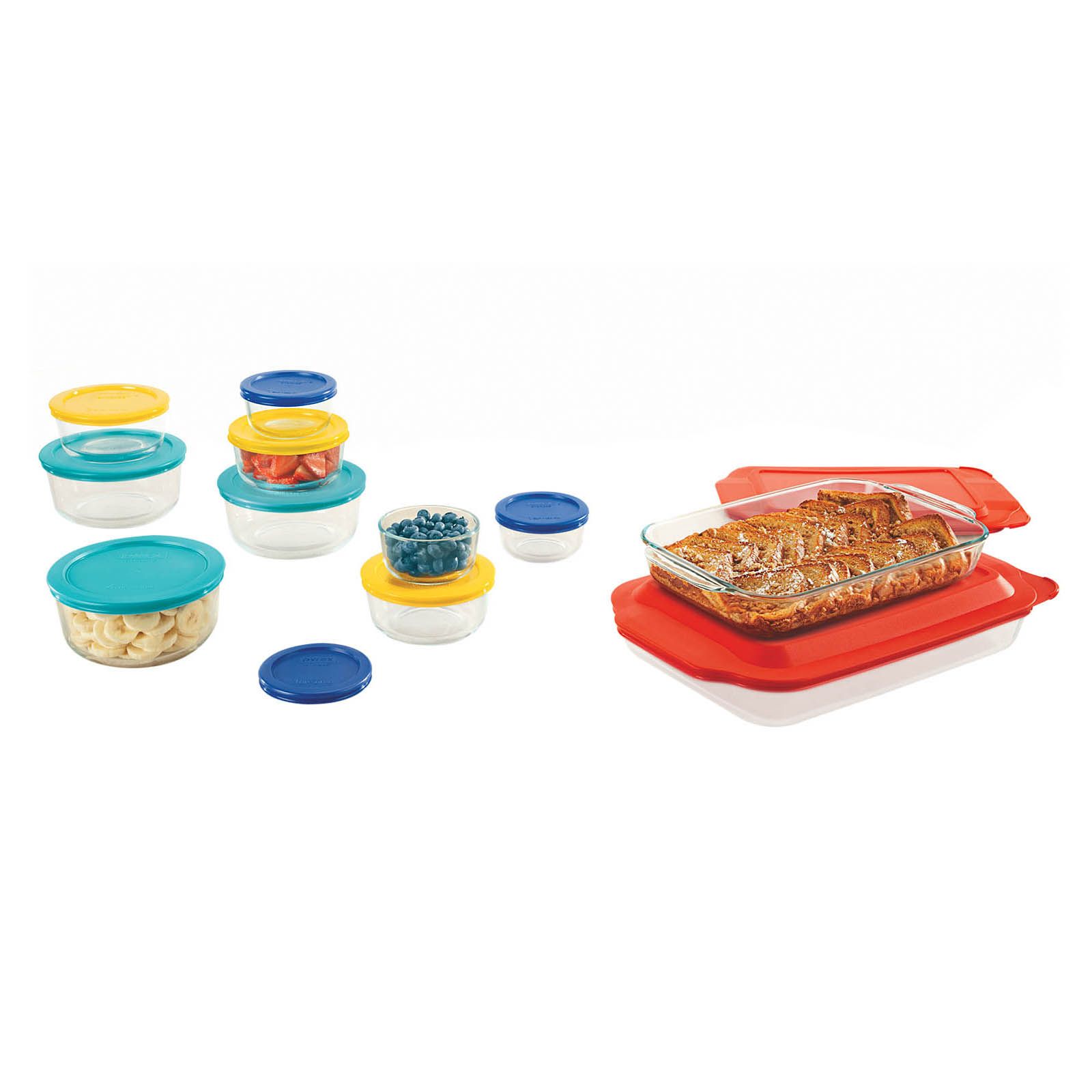 Pyrex 22pc Glass Food Storage Container Set