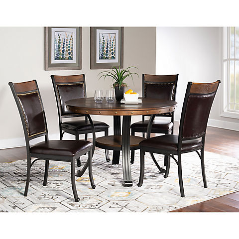 Powell Franklin 5-Pc. Metal and Wood Dining Set - Rustic Umber