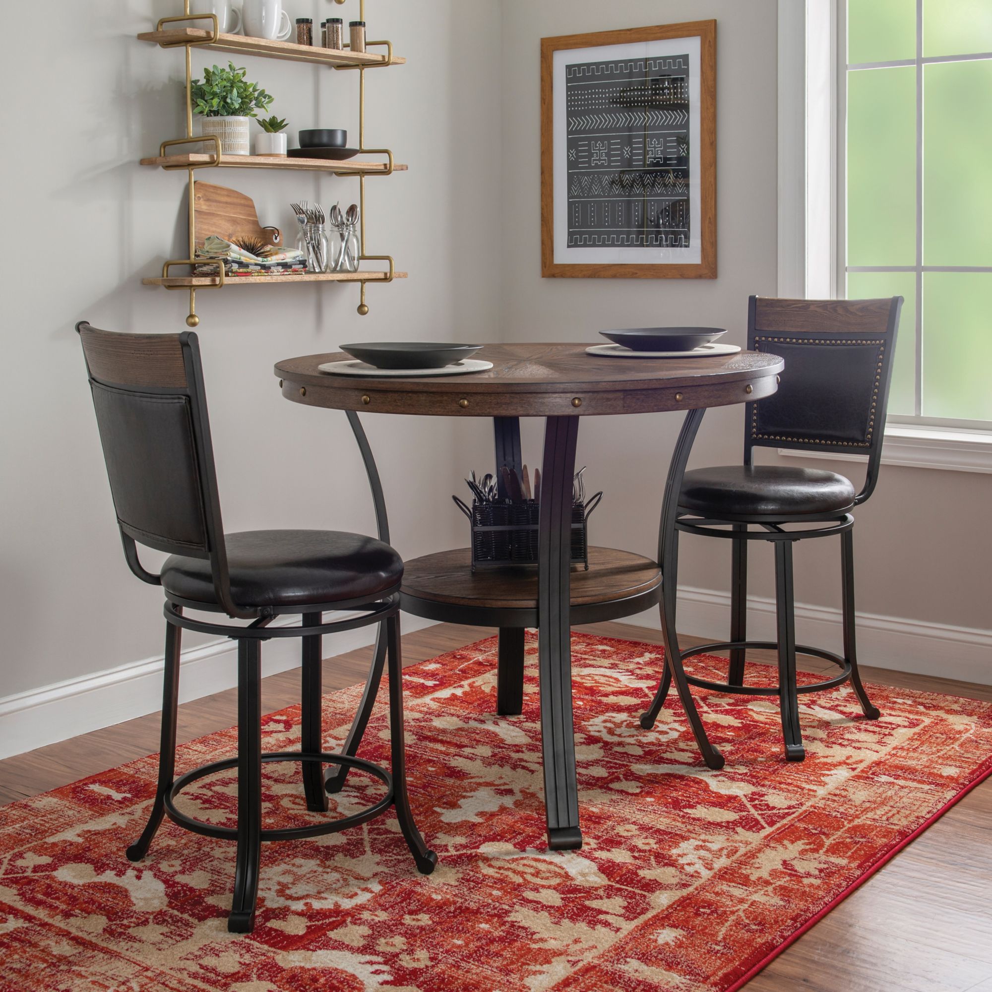 Circle pub table on sale and chairs