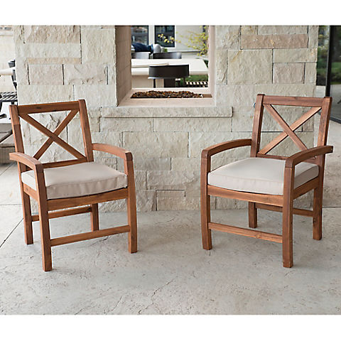 W. Trends Outdoor Alder Acacia Wood Chairs