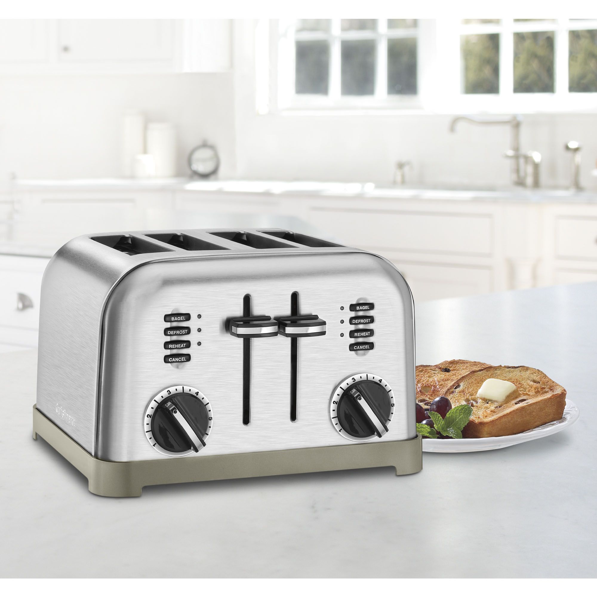 Cuisinart 2 Slice Brushed Stainless Steel Toaster for Bagels to Thin Bread  for sale online