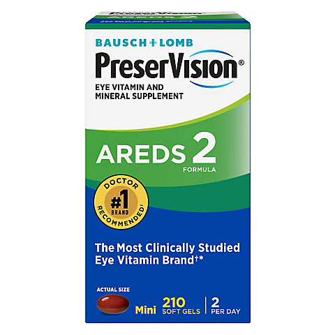 PreserVision Eye Vitamin and Mineral Supplement AREDS 2 Formula Softgels, 210 ct.