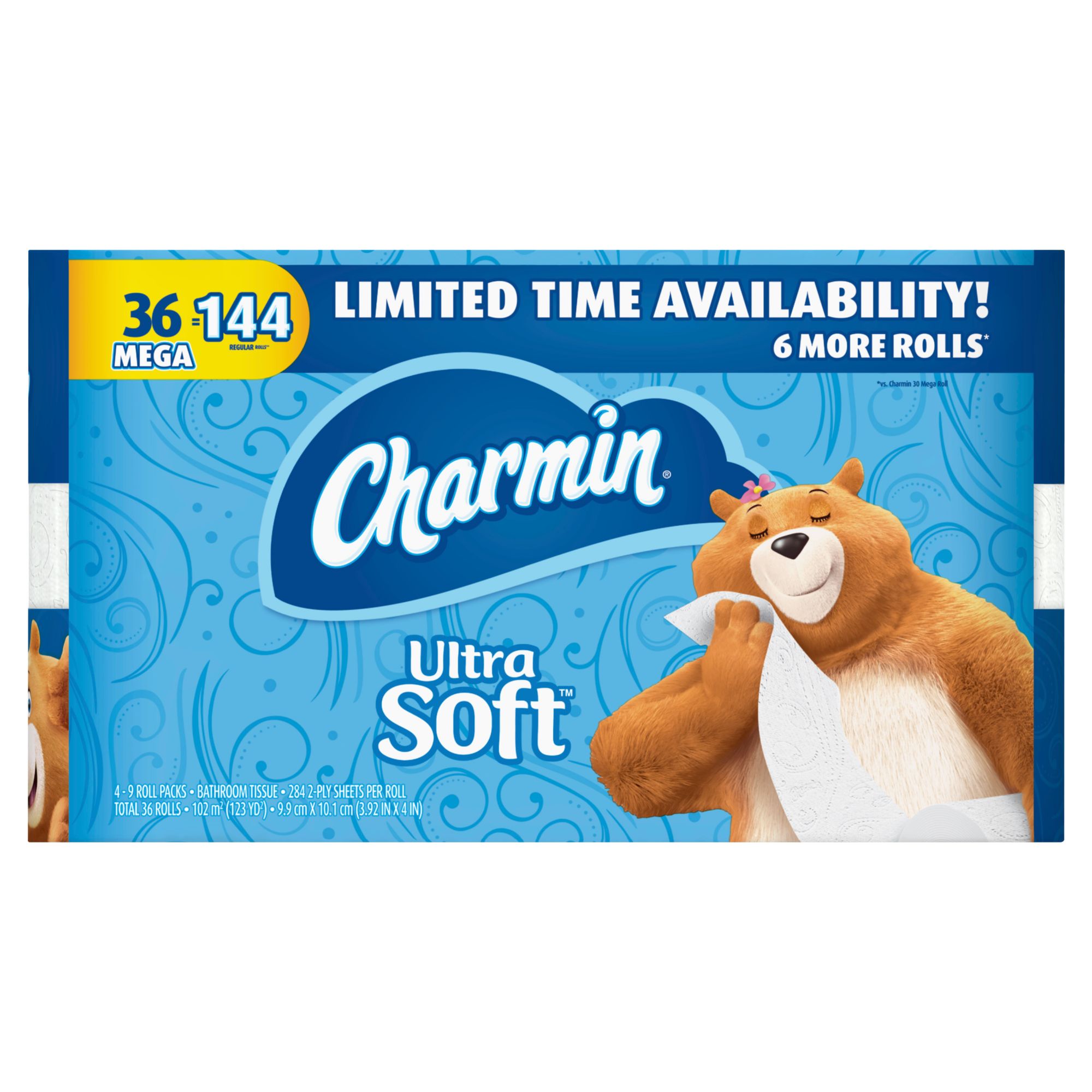 Charmin Ultra Soft 284 Sheet Toilet Paper 36 Pk Bjs Wholesale Club