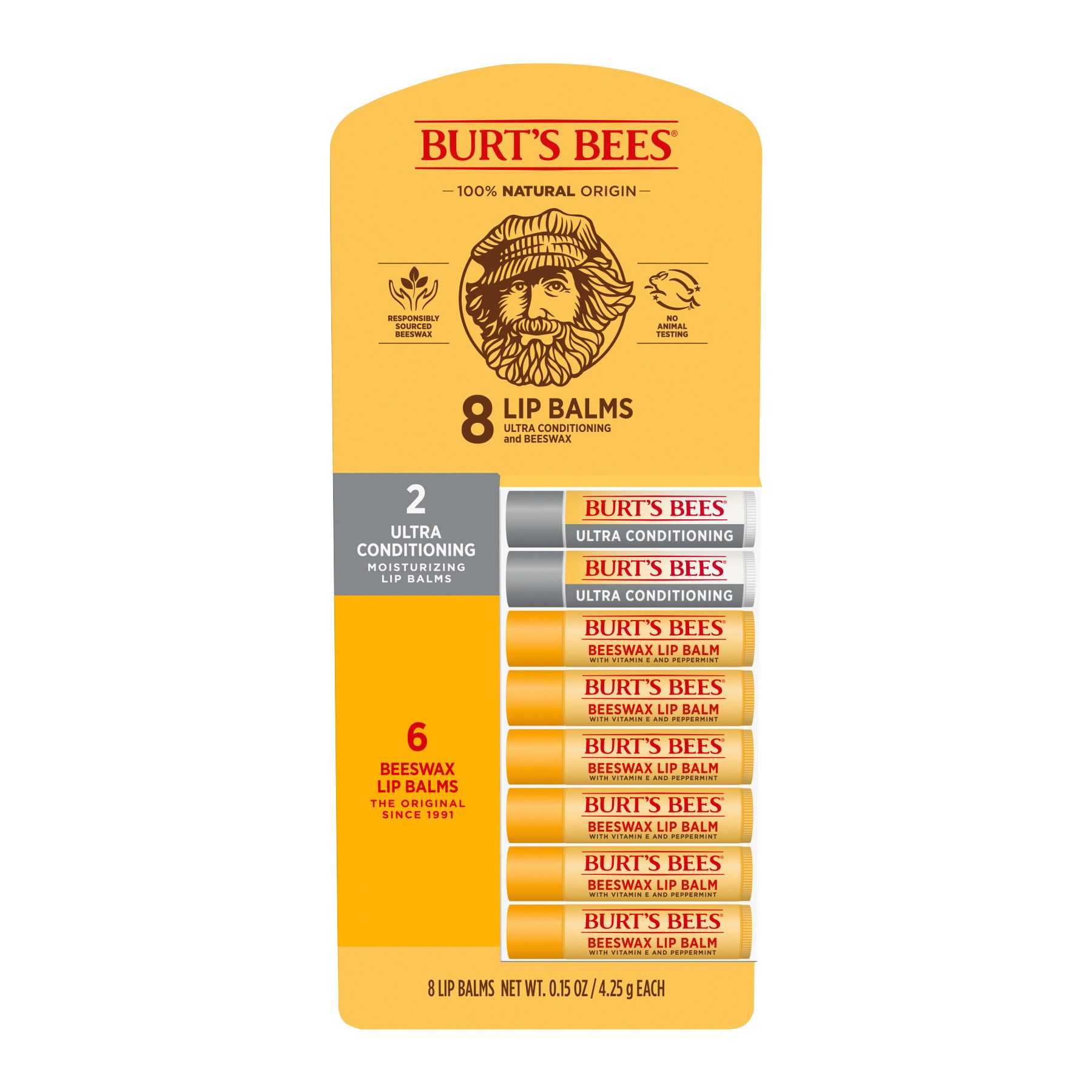 Burt's Bees 100% Natural Moisturizing Lip Balm, Ultra Conditioning with  Kokum Butter, Shea Butter & Cocoa Butter - Pack of 1