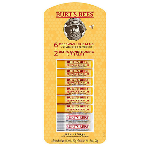 Burts Bees Lip Balm Variety Pack, 8 pk.