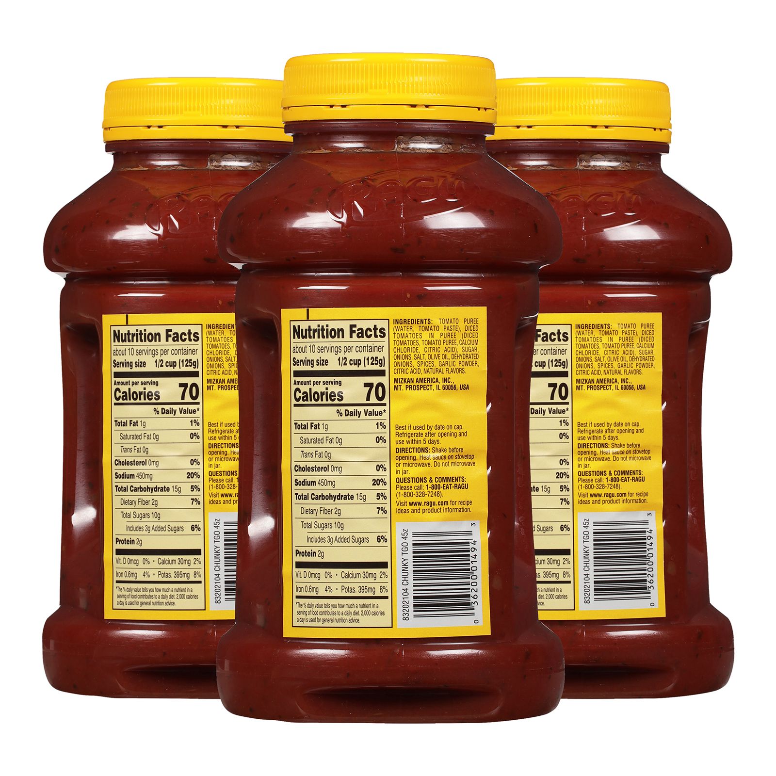 Prego Pasta Sauce Low Sodium (3 x 45 oz), Delivery Near You