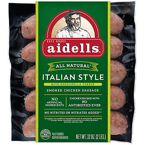 Aidells Italian Style Smoked Chicken Sausage with Mozzarella Cheese, 32 oz.