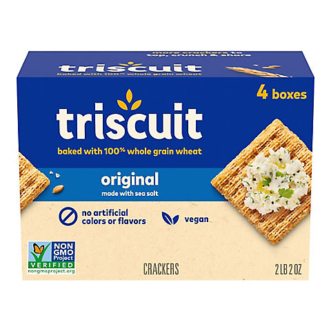 Triscuit Original Whole Grain Wheat Vegan Crackers, 4 pk./8.5 oz.