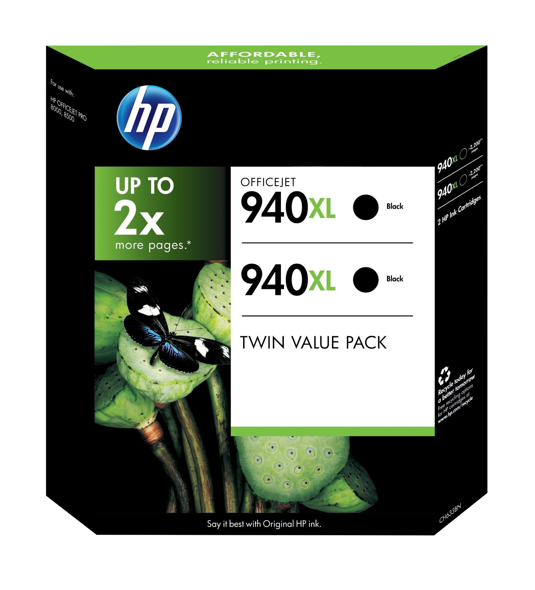 HP 940XL Black Ink 2 pk. - Wholesale Club