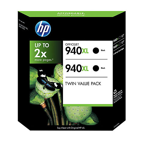 HP 940XL Black Ink Cartridges, 2 pk.