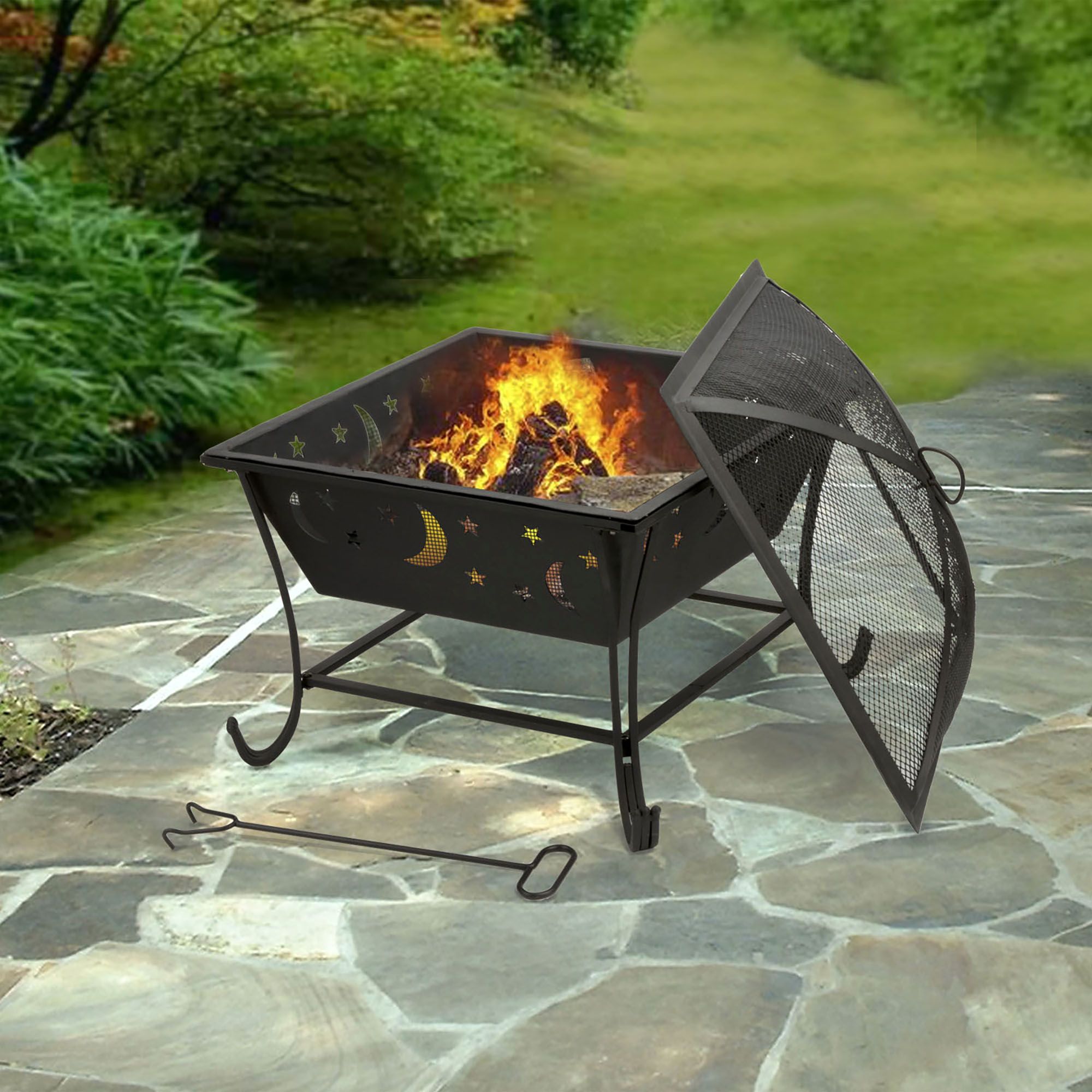 Deckmate Luna Outdoor Fireplace Black