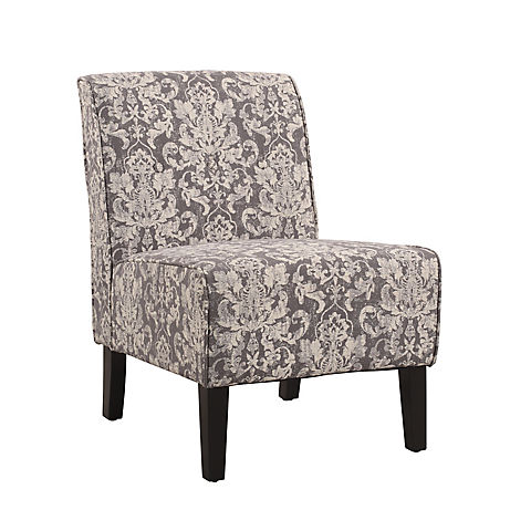 Linon Coco Fabric Accent Chair - Gray Damask