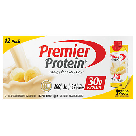 Premier Protein Bananas & Cream Shake, 12 pk./11 fl. oz.