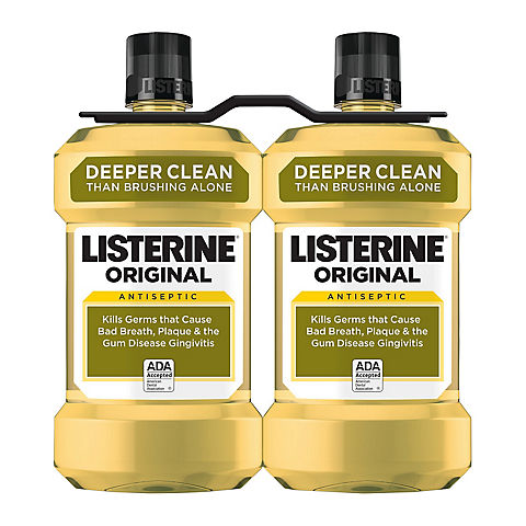 Original Listerine Antiseptic Mouthwash to Freshen Breath and Kill Germs, 2 pk./1.5L