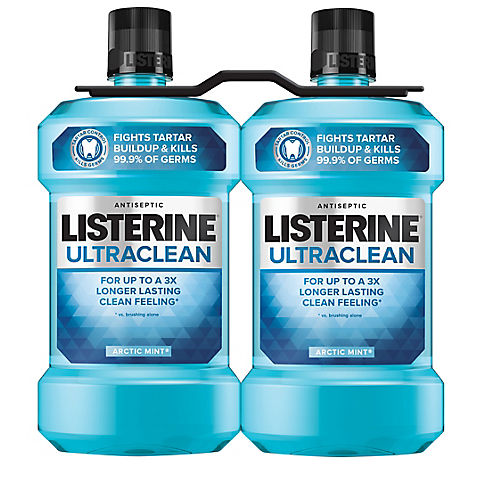 Listerine Ultraclean Arctic Mint Antiseptic Mouthwash For Bad Breath, 2 pk./1.5L