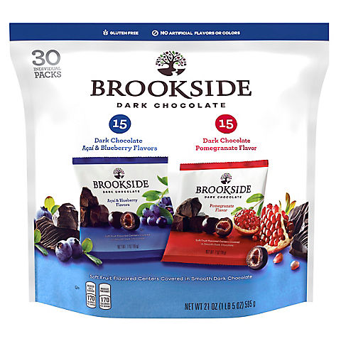 Brookside Dark Chocolate Variety Pack, 30 pk./0.7 oz.