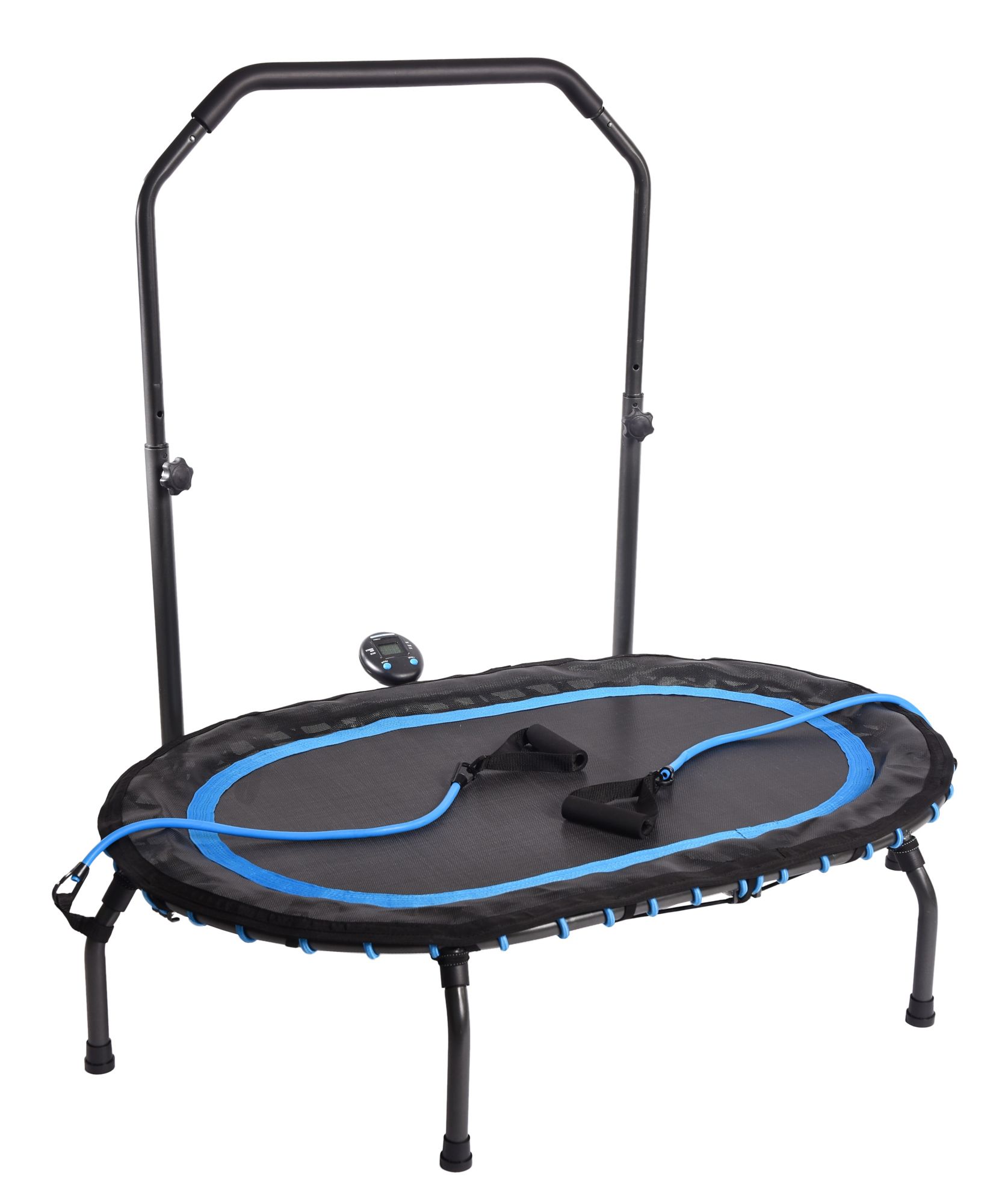 40 Inch Foldable Fitness Rebounder with Resistance Bands Adjustable Home -  Costway