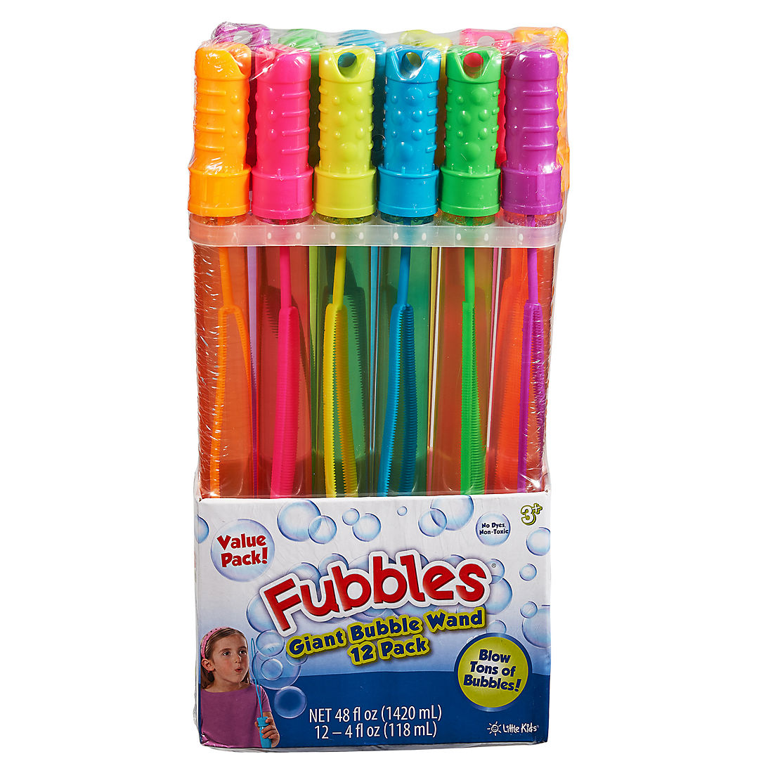 2 Piece Bundle Bubbles Bundle with Bubbles Sticks 6 Pack and Giant Bubble Bat to Make Loads of Colorful Bubbles