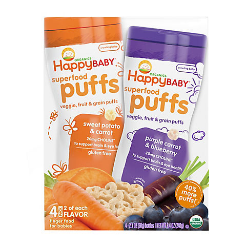 Happy Baby Superfood Puffs, 4 pk./2.1 oz.