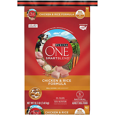 Purina One Smartblend Chicken and Rice Formula Adult Dog Food, 16.5 lbs.