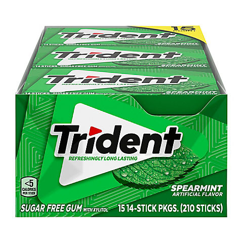 Trident Spearmint Sugar-Free Gum, 15 pk./14 ct.