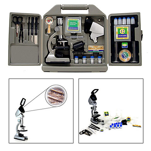 Cassini 50x-1200x 67-Pc. Zoom Microscope Set with Projection Hood