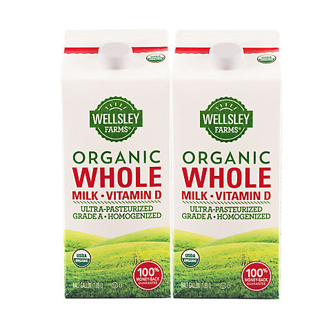 Wellsley Farms Organic Whole Milk, 2 pk./64 fl. oz.