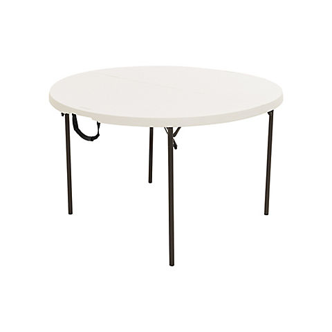 Lifetime 48" Round Light Commercial Fold-in-Half Table - Almond