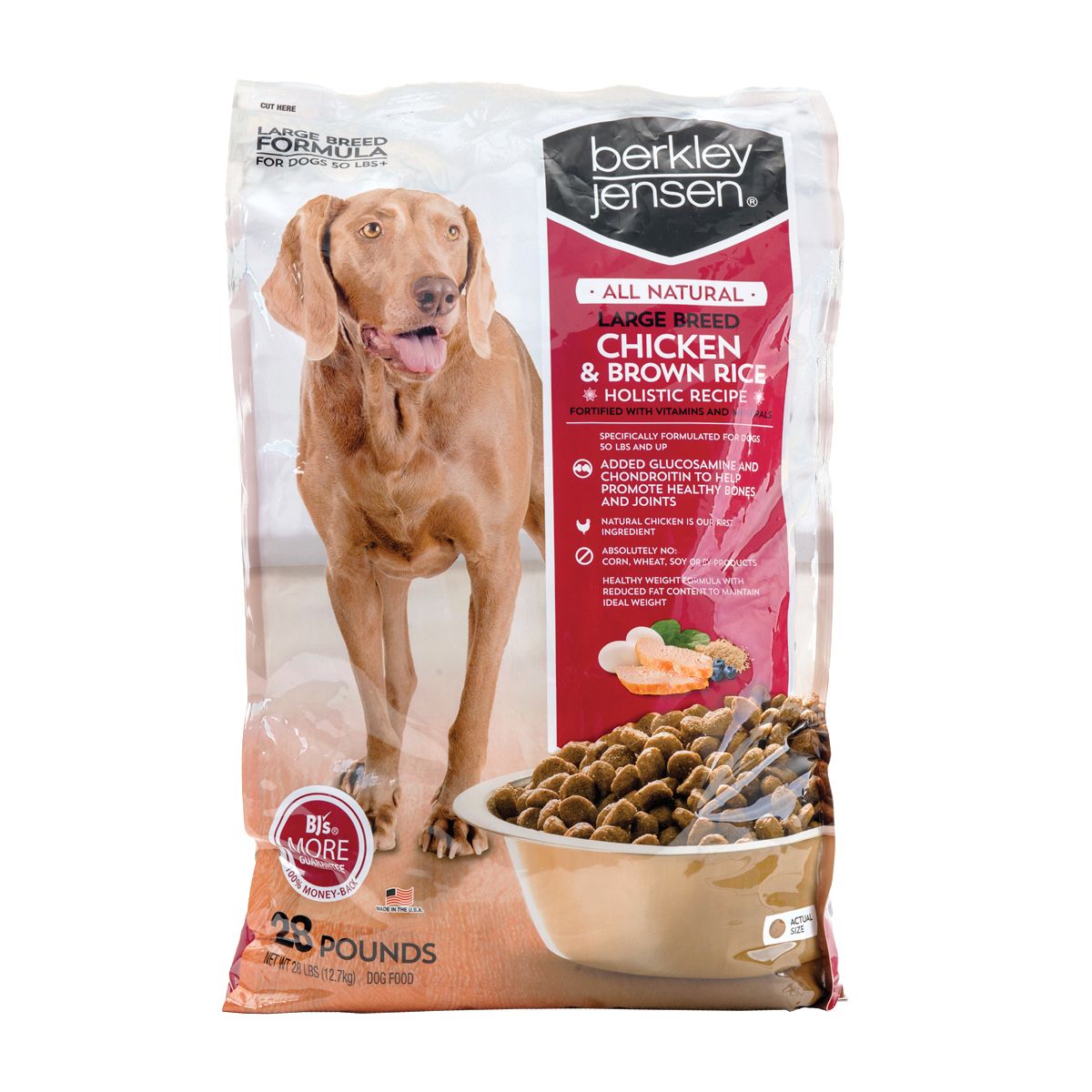 Berkley Jensen All Natural Larger Breed Chicken and Brown Rice Holistic Recipe for Dogs 28 lbs