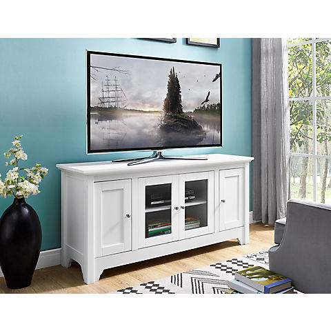 W. Trends 52" Traditional Storage TV Stand for Most TV's up to 58" - White
