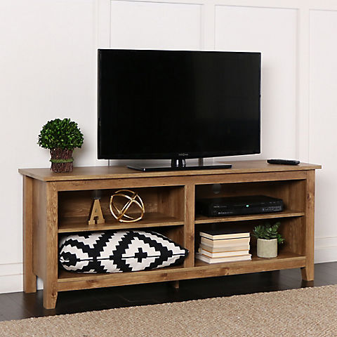 W. Trends 58" Rustic Open TV Stand or TVs up to 65" - Barnwood